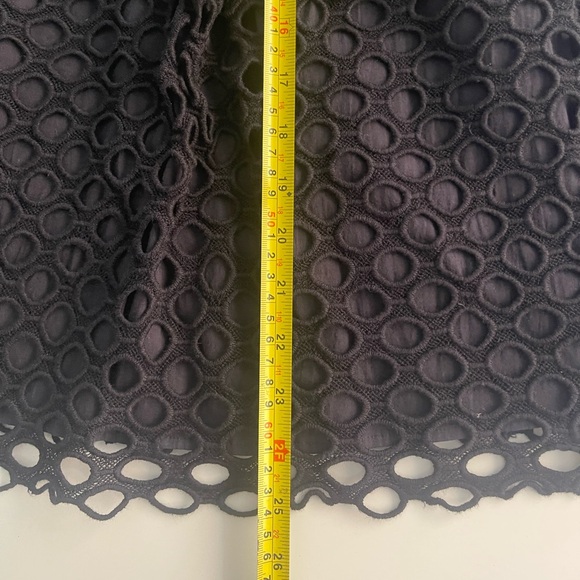 J McLaughlin Black Eyelet Skirt A Line Pleated Layered - Picture 8 of 9